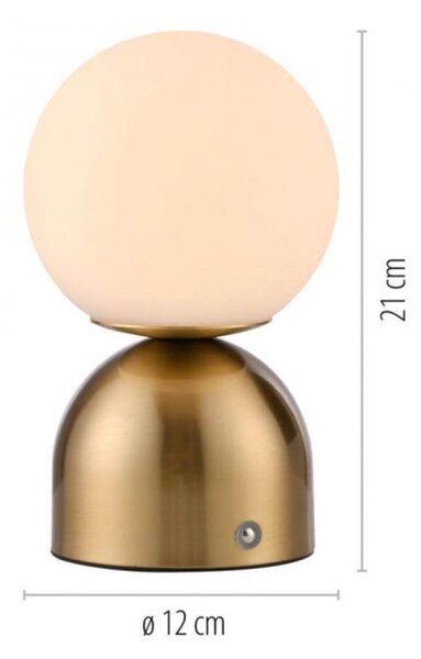 JUST LIGHT Kolekce Schöner Wohnen LED bateriové stolní svítidlo RUDI, zlaté, přes USB 3000-6000K