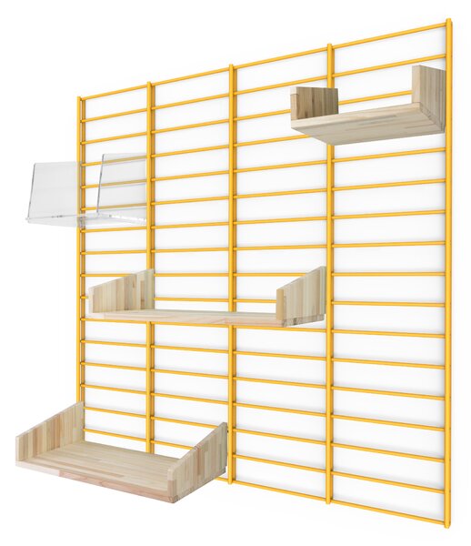 Sada Roomie - stojan Fency Rack 80 x 80 cm + 4 police barva / provedení: žlutá