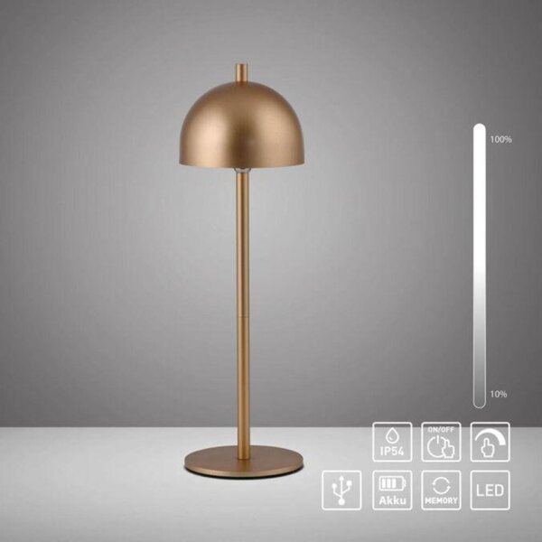 JUST LIGHT Kolekce Schöner Wohnen LED stolní lampa Bellies zlatá barva 3000K