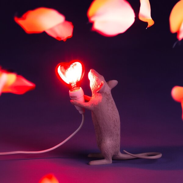 Seletti Bílá stolní lampa Mouse Standing