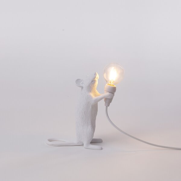 Seletti Bílá stolní lampa Mouse Standing