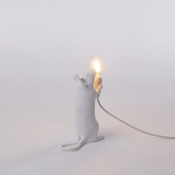 Seletti Bílá stolní lampa Mouse Standing