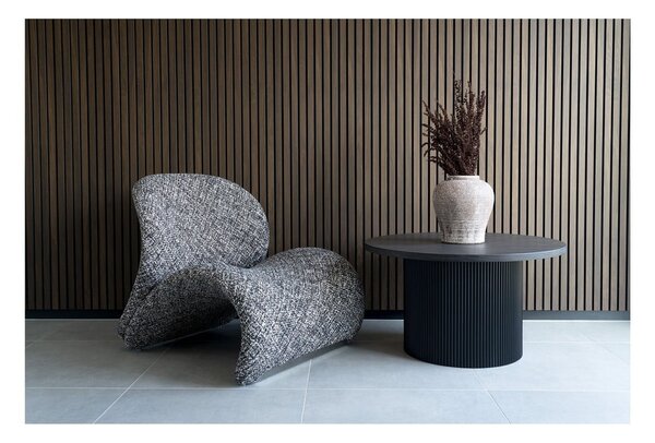 Tmavě hnědý kulatý konferenční stolek v dekoru topolu ø 80 cm Boavista – House Nordic