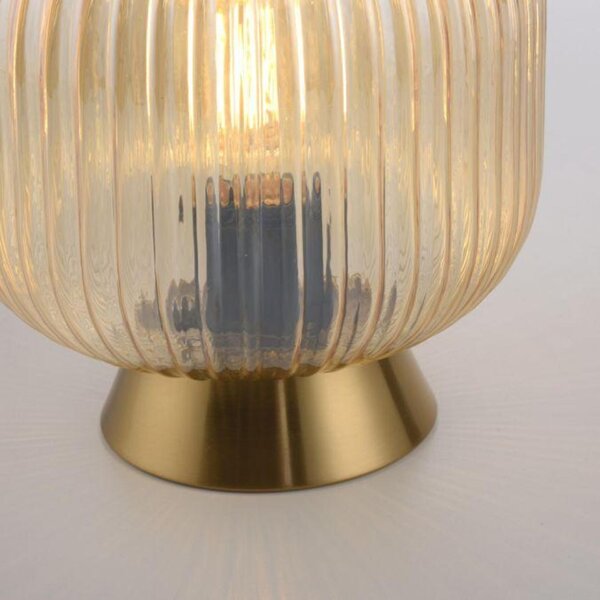 JUST LIGHT Kolekce Schöner Wohnen stolní lampa NAMI, jantar, E27, vhodné pro LED žárovky