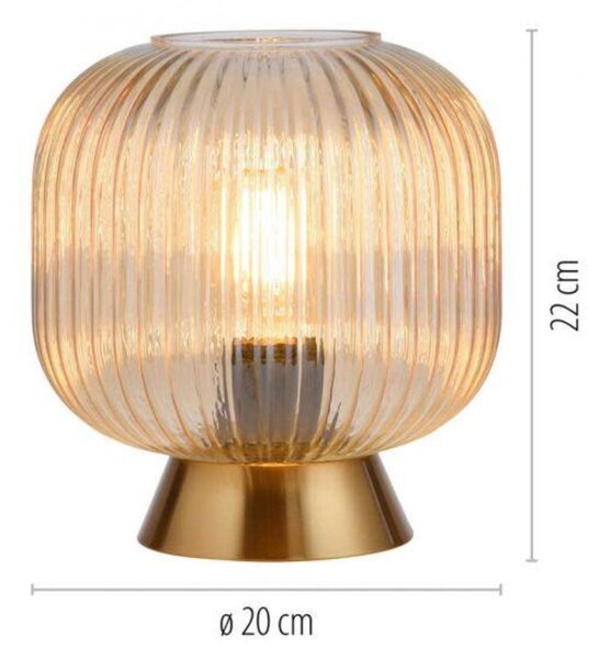 JUST LIGHT Kolekce Schöner Wohnen stolní lampa NAMI, jantar, E27, vhodné pro LED žárovky
