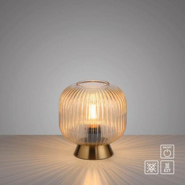 JUST LIGHT Kolekce Schöner Wohnen stolní lampa NAMI, jantar, E27, vhodné pro LED žárovky