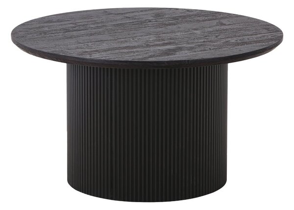 Tmavě hnědý kulatý konferenční stolek v dekoru topolu ø 80 cm Boavista – House Nordic