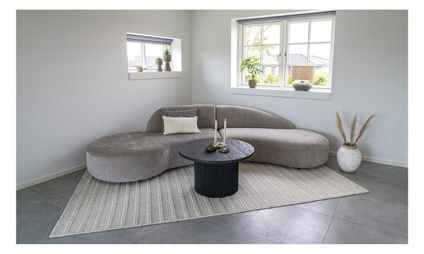 Tmavě hnědý kulatý konferenční stolek v dekoru topolu ø 80 cm Boavista – House Nordic