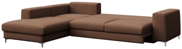 -25 % Dny MOMENTI– Rodier Hnědá sametová rozkládací pohovka Rene 302 cm, levá