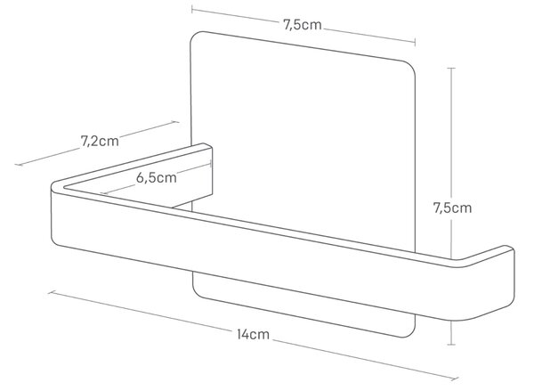 YAMAZAKI Bílý kovový magnetický držák na toaletní papír Tower 14 cm