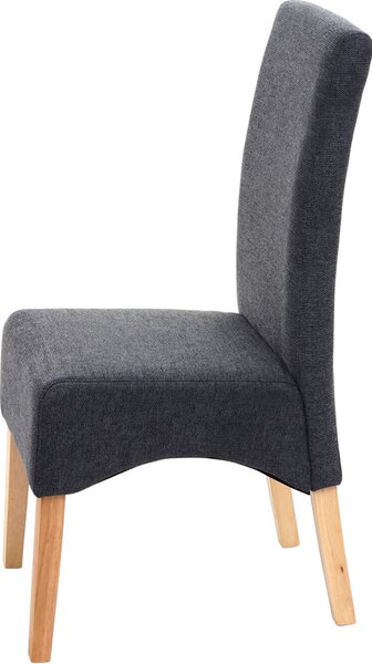 Sada dvou jídelních židlí Latina, kuchyňská židle, potah: látka/textil, , barva: tmavě šedá, nohy: světlé
