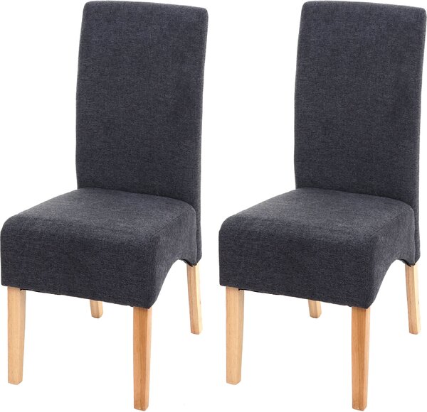 Sada dvou jídelních židlí Latina, kuchyňská židle, potah: látka/textil, , barva: tmavě šedá, nohy: světlé