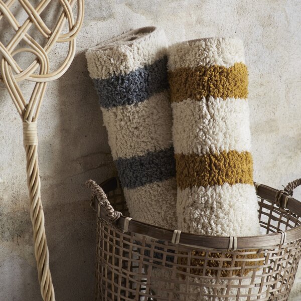 Koupelnová předložka Tufted Dusty blue Stripes 50 × 80 cm