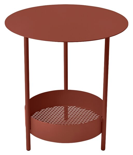 Zemitě červený kovový zahradní odkládací stolek Fermob Salsa 50 cm
