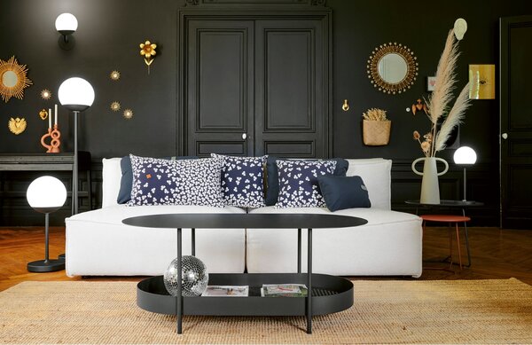 Černý kovový zahradní konferenční stolek Fermob Salsa 113 x 58 cm