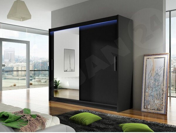 Skříň London VI, Barva: černá, Osvětlení: bez osvětlení 5902928050691