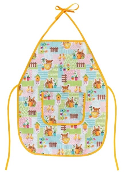 Bellatex Dětská zástěrka House Žlutá,Růžová,Modrá, rozměr 37 x 47 cm, pro děti ve věku 3 - 5 let