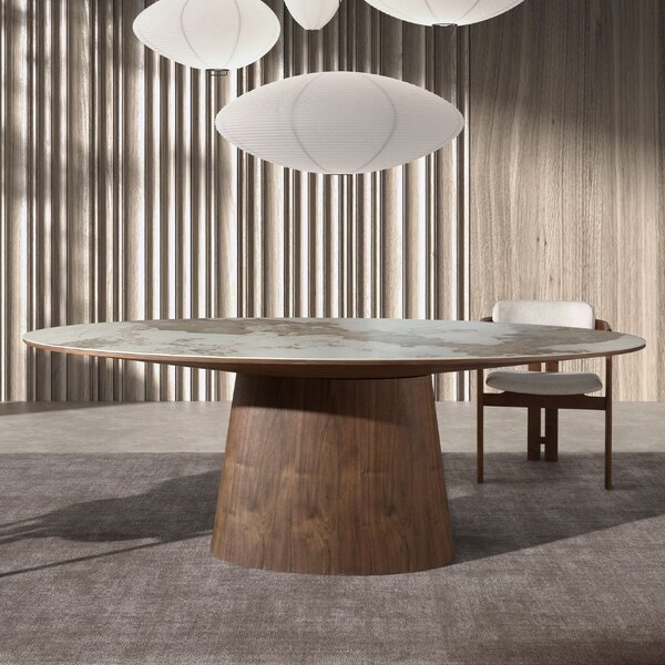 -25 % Dny MOMENTI– Angel Cerdá Ořechový jídelní stůl No. 1177, 220 x 122 cm s porcelánovou deskou