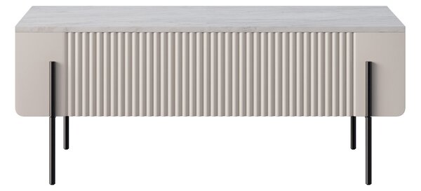 Konferenční stolek se zásuvkami Malmi 100 cm - kašmír / crema bianca / černé nožky