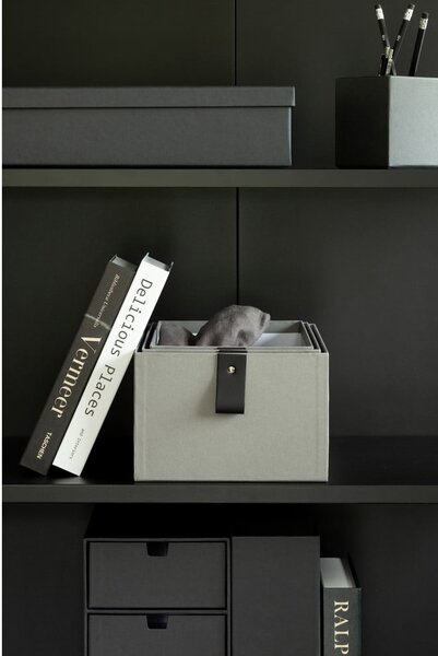 Šedé kartonové úložné boxy v sadě 3 ks 20,5x29,5x14,5 cm Aston Paper Laminate – Bigso