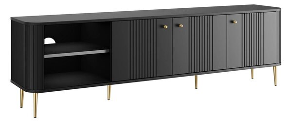 TV stolek Vesper 3D 187 cm - černý / zlaté nohy