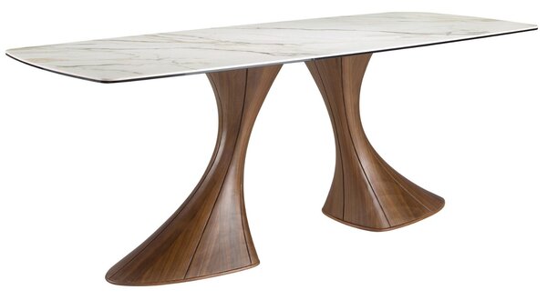 -25 % Dny MOMENTI– Angel Cerdá Ořechový jídelní stůl No. 1174, 200 x 90 cm s porcelánovou deskou