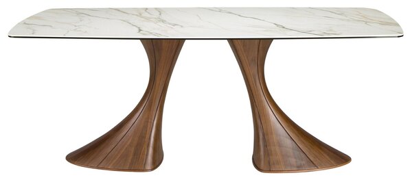 -25 % Dny MOMENTI– Angel Cerdá Ořechový jídelní stůl No. 1174, 200 x 90 cm s porcelánovou deskou
