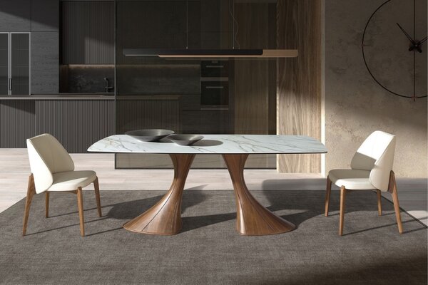 -25 % Dny MOMENTI– Angel Cerdá Ořechový jídelní stůl No. 1174, 200 x 90 cm s porcelánovou deskou