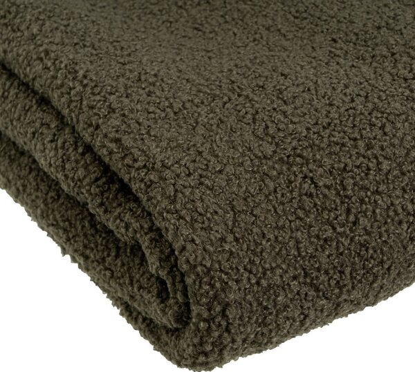 Zelená deka s beránkem 130x160 cm Sherpa Bouclé – Casa Selección