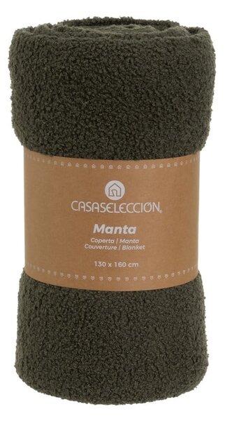 Zelená deka s beránkem 130x160 cm Sherpa Bouclé – Casa Selección