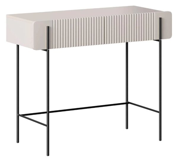 Toaletní stolek se zásuvkami Malmi 100 cm - kašmír / černé nožky