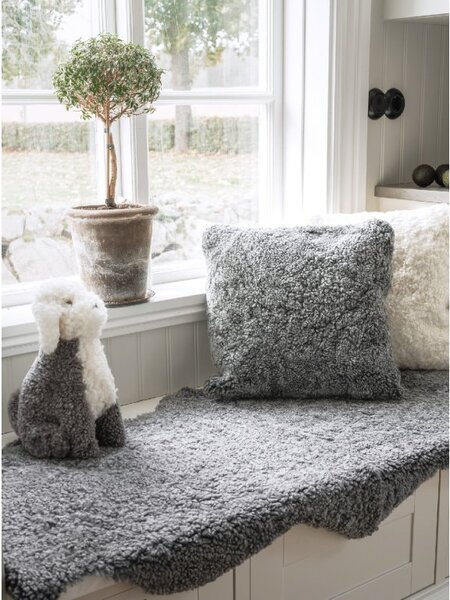 Skinnwille Home Collection Kudrnatá australská kožešina Curly Charcoal, stříbřitě šedá, 180x60 cm