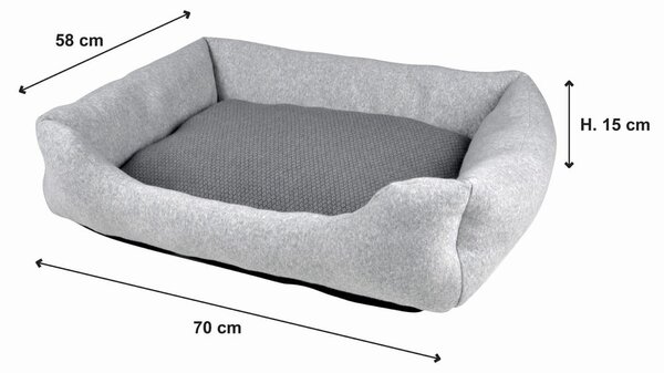 Světle šedý pelíšek pro psa 70x58 cm Graphene – Love Story