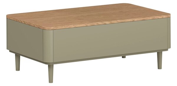 Konferenční stolek se zásuvkami Elivo 100 cm na nožkách - eukalyptus / dub baltic dune