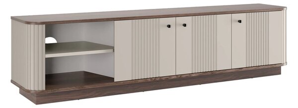 TV stolek Vesper 3D 187 cm - kašmír / ořech / černé úchytky
