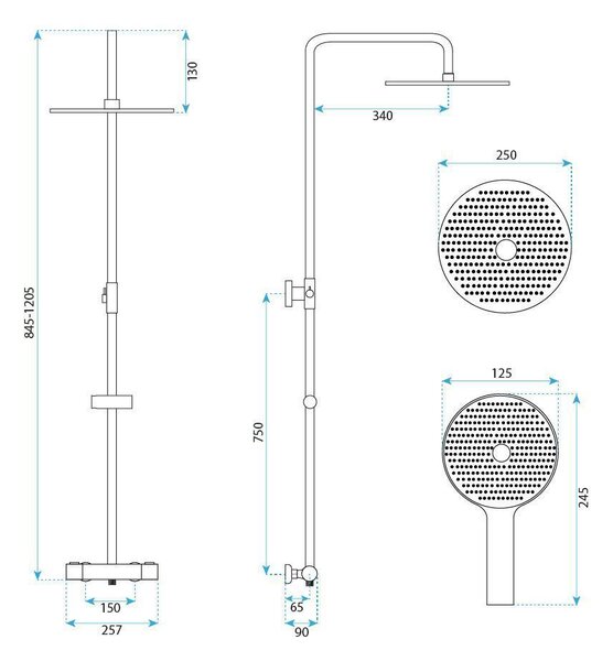 Rea Lungo, sprchový set s termostatem, chromová, Rea-P6735