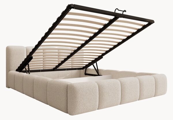 Postel s úložným prostorem Tesia 160x200 - béžové buklé Quelle 03