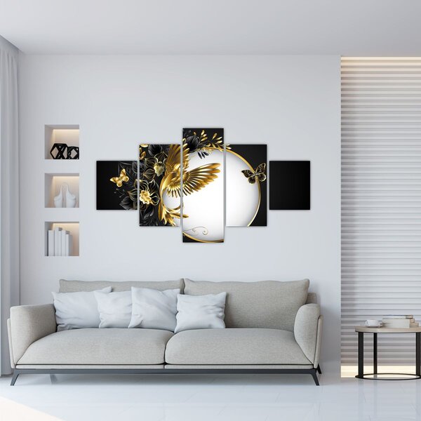 Obraz - Koule se zlatými motivy (125x70 cm)