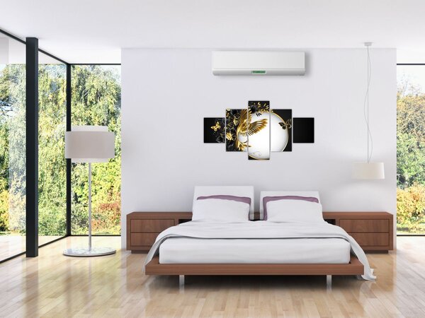 Obraz - Koule se zlatými motivy (125x70 cm)