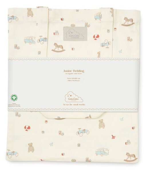 Světle žluté dětské povlečení do postýlky z bio bavlny 100x140 cm Vintage Toys – Cam Cam Copenhagen