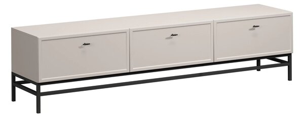 TV stolek se zásuvkami Lorini 200 cm - kašmír / černé úchytky T-bar / rám