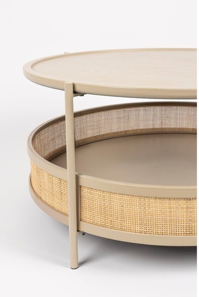 Kulatý konferenční stolek v béžovo-přírodní barvě ø 80 cm Makoto – White Label