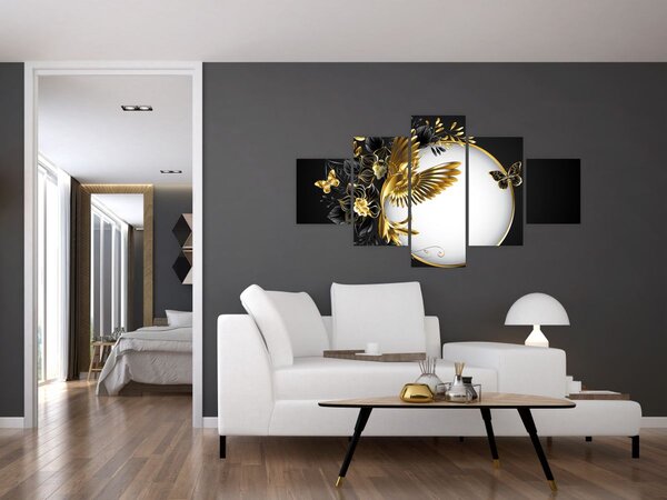 Obraz - Koule se zlatými motivy (125x70 cm)