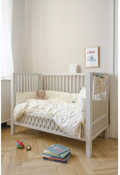 Světle žluté dětské povlečení do postýlky z bio bavlny 100x140 cm Vintage Toys – Cam Cam Copenhagen