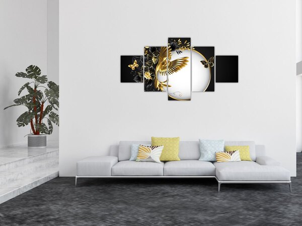 Obraz - Koule se zlatými motivy (125x70 cm)