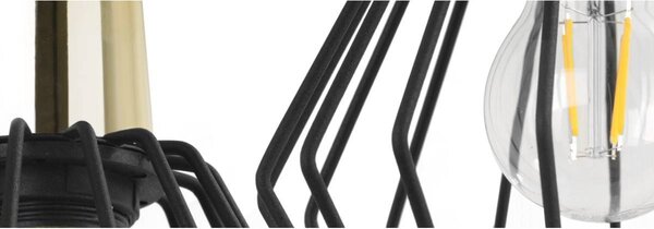 Závěsné svítidlo Nuvola Spider 5, 5x černé drátěné stínítko, g