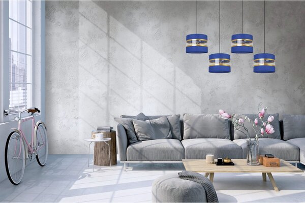 Závěsné svítidlo Elegance, 4x textilní stínítko (mix 6 barev), b, g