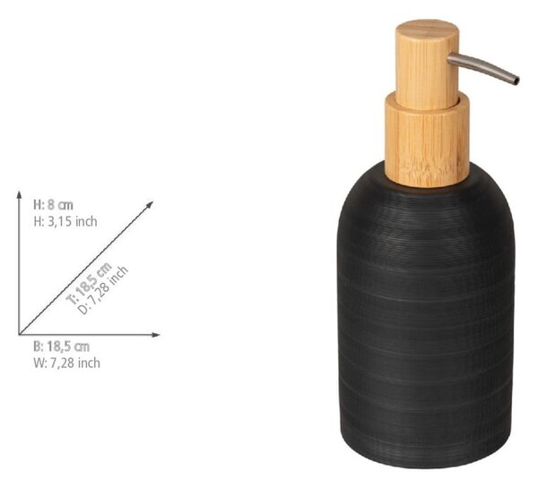 Černý dávkovač mýdla z polyresinu 250 ml Altavalle – Wenko