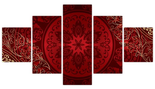 Obraz - Zlaté mandaly (125x70 cm)