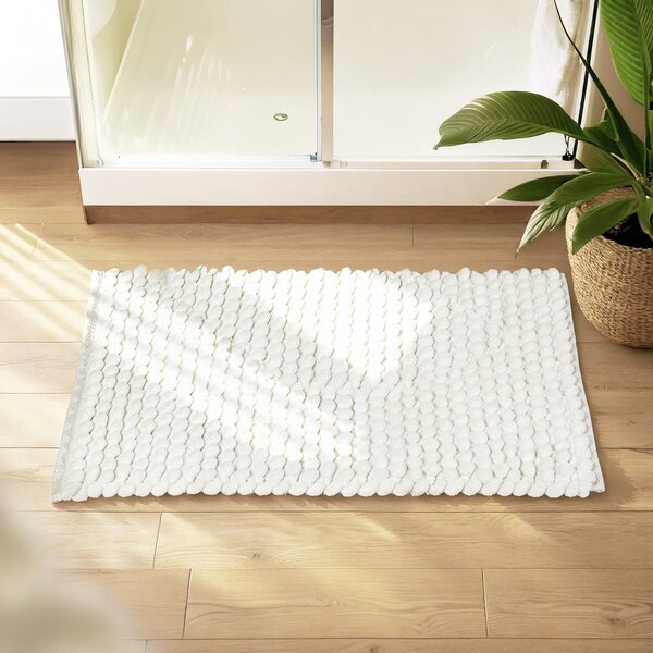 Bílá textilní koupelnová předložka 50x80 cm Solivo – Wenko